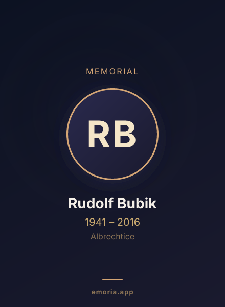 Memorial portrait of Rudolf Bubik