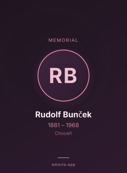 Memorial portrait of Rudolf Bunček