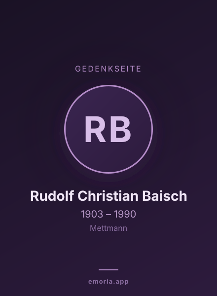 Gedenkportrait von Rudolf Christian Baisch
