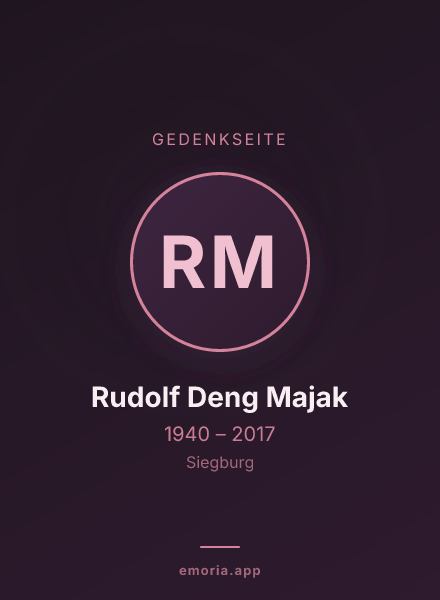 Gedenkportrait von Rudolf Deng Majak