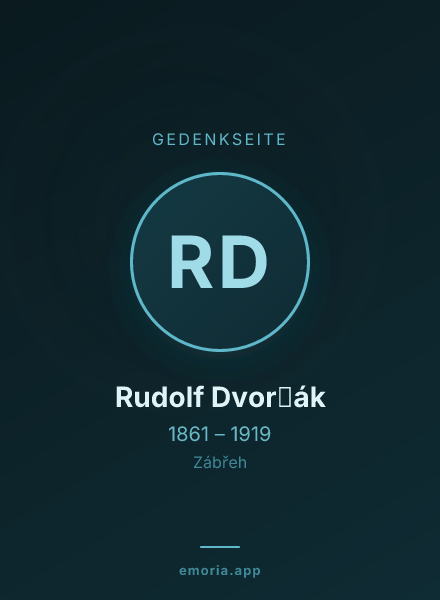 Gedenkportrait von Rudolf Dvor̆ák