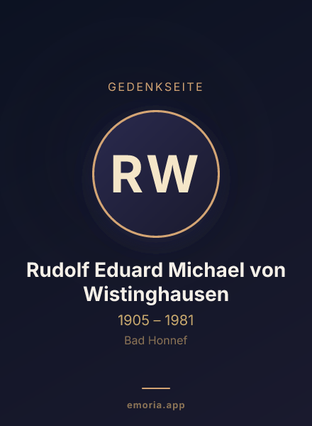 Gedenkportrait von Rudolf Eduard Michael von Wistinghausen