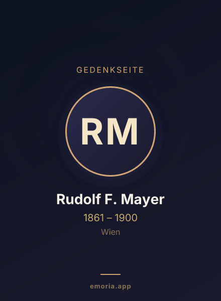 Gedenkportrait von Rudolf F. Mayer