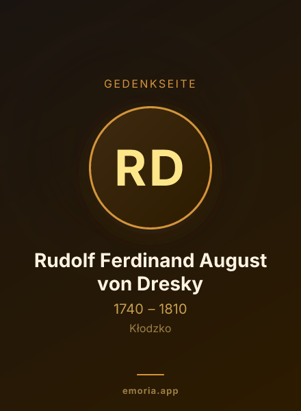 Gedenkportrait von Rudolf Ferdinand August von Dresky