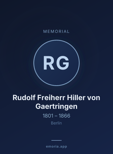 Memorial portrait of Rudolf Freiherr Hiller von Gaertringen