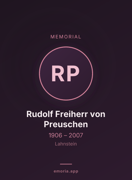 Memorial portrait of Rudolf Freiherr von Preuschen