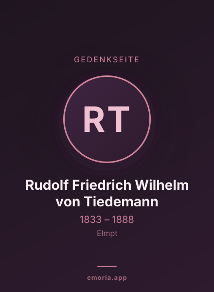 Gedenkportrait von Rudolf Friedrich Wilhelm von Tiedemann