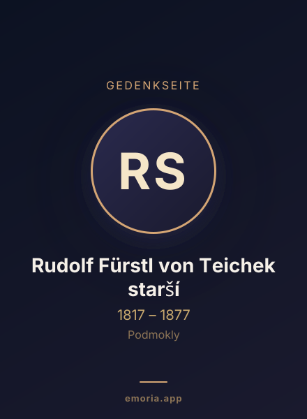 Gedenkportrait von Rudolf Fürstl von Teichek starší