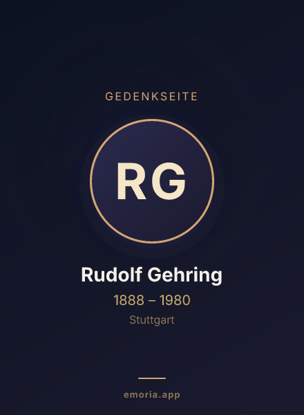 Gedenkportrait von Rudolf Gehring