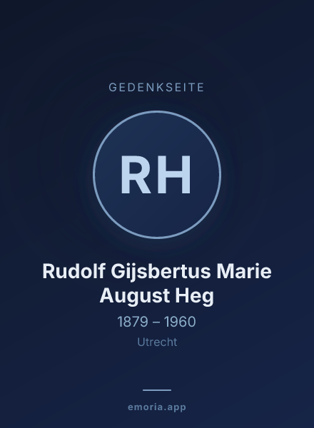Gedenkportrait von Rudolf Gijsbertus Marie August Heg