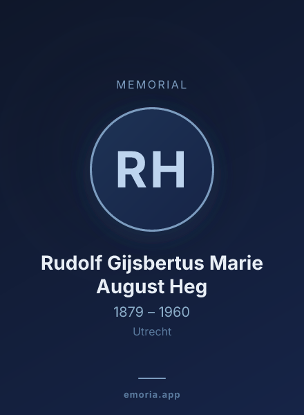 Memorial portrait of Rudolf Gijsbertus Marie August Heg