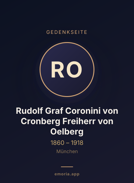Gedenkportrait von Rudolf Graf Coronini von Cronberg Freiherr von Oelberg