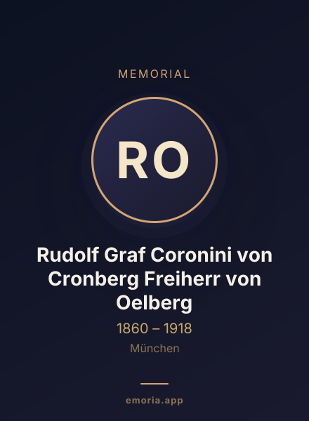 Memorial portrait of Rudolf Graf Coronini von Cronberg Freiherr von Oelberg