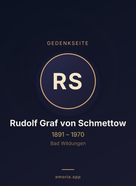 Gedenkportrait von Rudolf Graf von Schmettow