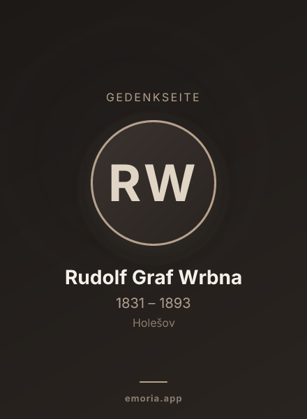 Gedenkportrait von Rudolf Graf Wrbna
