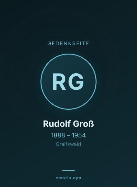 Gedenkportrait von Rudolf Groß