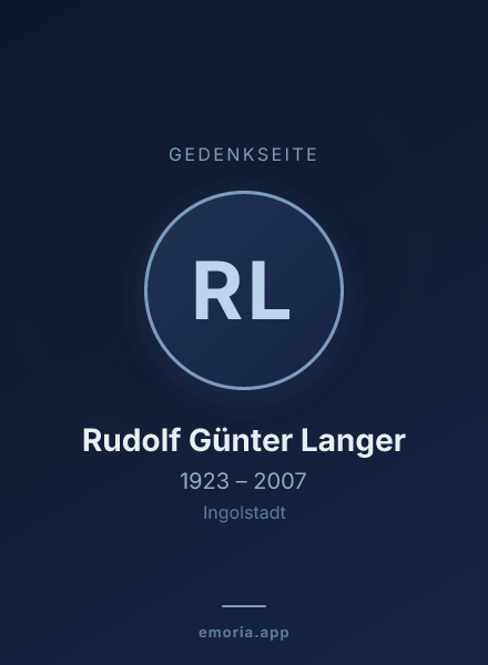 Gedenkportrait von Rudolf Günter Langer