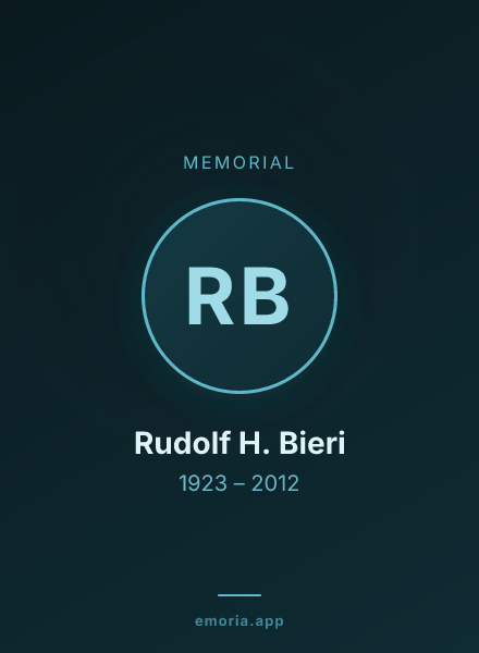 Memorial portrait of Rudolf H. Bieri