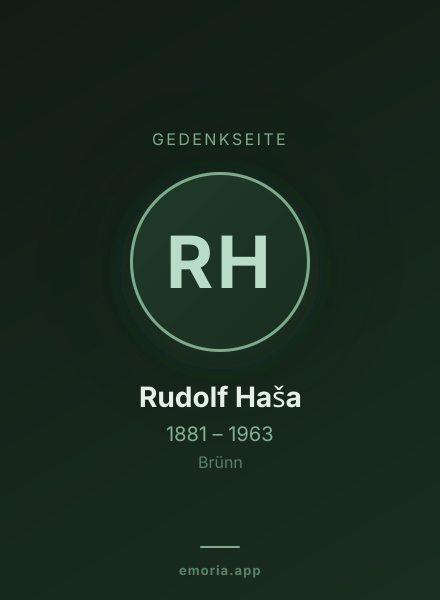 Gedenkportrait von Rudolf Haša