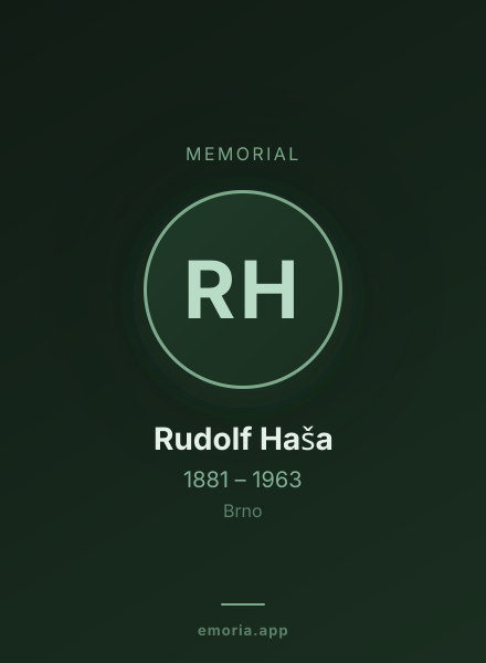 Memorial portrait of Rudolf Haša