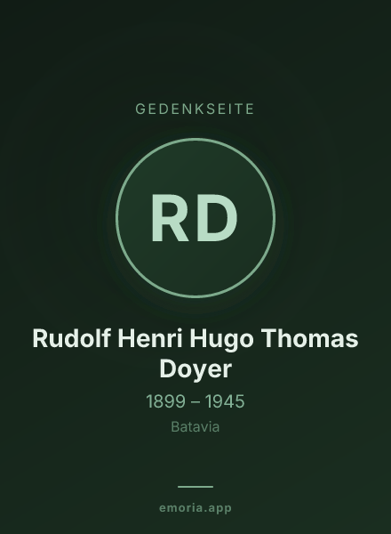 Gedenkportrait von Rudolf Henri Hugo Thomas Doyer