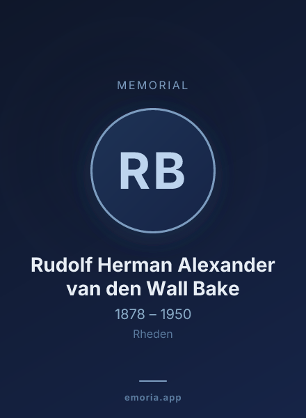 Memorial portrait of Rudolf Herman Alexander van den Wall Bake