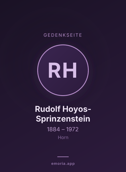 Gedenkportrait von Rudolf Hoyos-Sprinzenstein