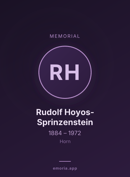 Memorial portrait of Rudolf Hoyos-Sprinzenstein