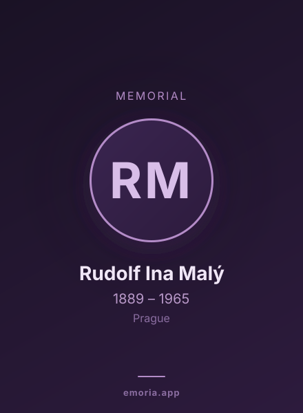 Memorial portrait of Rudolf Ina Malý