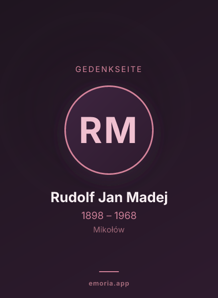 Gedenkportrait von Rudolf Jan Madej