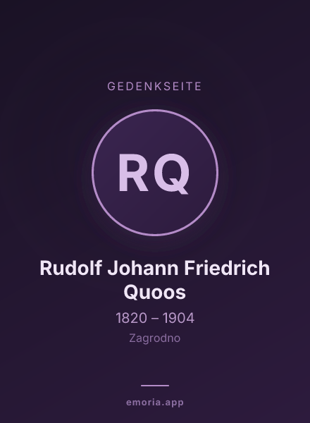Gedenkportrait von Rudolf Johann Friedrich Quoos