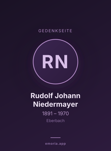 Gedenkportrait von Rudolf Johann Niedermayer