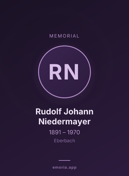 Memorial portrait of Rudolf Johann Niedermayer