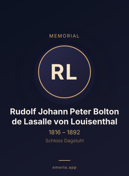 Memorial portrait of Rudolf Johann Peter Bolton de Lasalle von Louisenthal