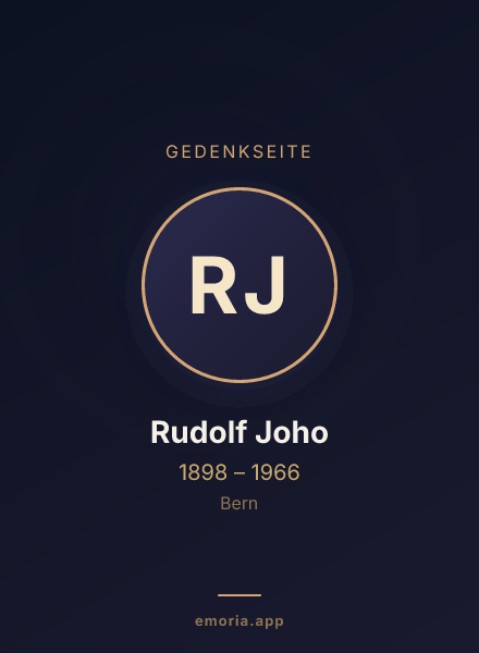 Gedenkportrait von Rudolf Joho