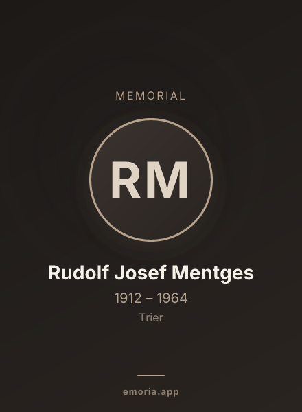 Memorial portrait of Rudolf Josef Mentges