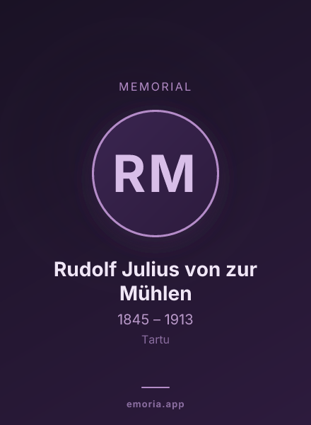 Memorial portrait of Rudolf Julius von zur Mühlen