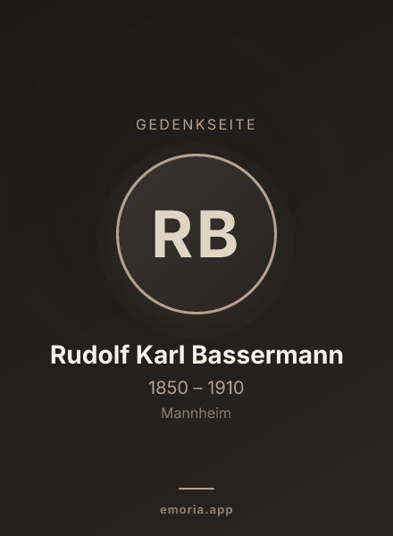 Gedenkportrait von Rudolf Karl Bassermann