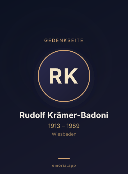 Gedenkportrait von Rudolf Krämer-Badoni