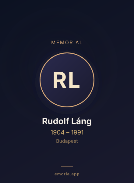 Memorial portrait of Rudolf Láng
