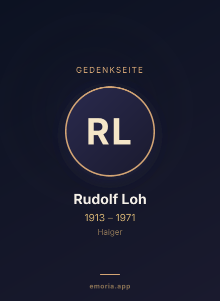 Gedenkportrait von Rudolf Loh
