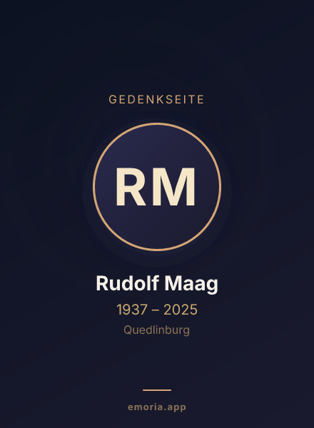 Gedenkportrait von Rudolf Maag