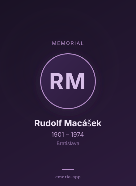Memorial portrait of Rudolf Macášek