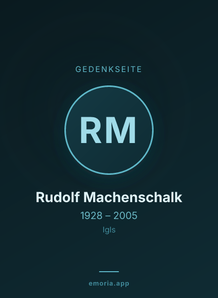 Gedenkportrait von Rudolf Machenschalk