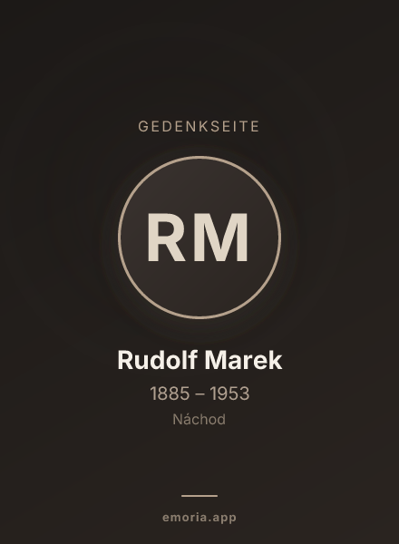 Gedenkportrait von Rudolf Marek