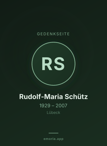 Gedenkportrait von Rudolf-Maria Schütz