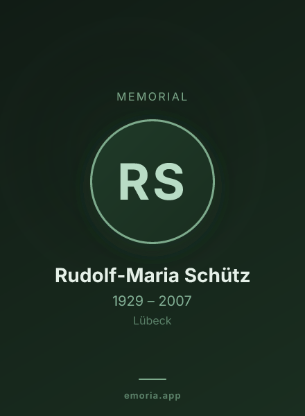 Memorial portrait of Rudolf-Maria Schütz