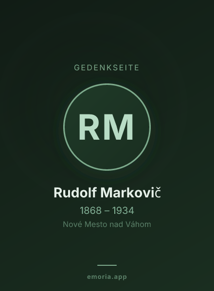Gedenkportrait von Rudolf Markovič