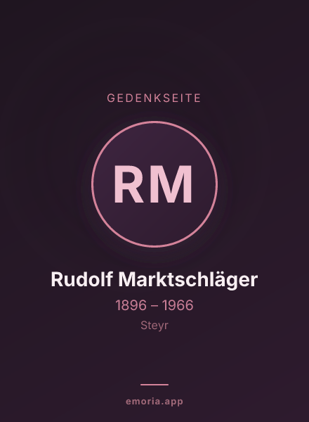 Gedenkportrait von Rudolf Marktschläger