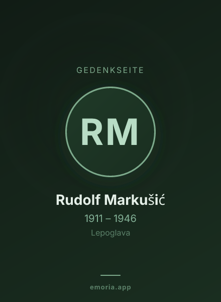 Gedenkportrait von Rudolf Markušić
